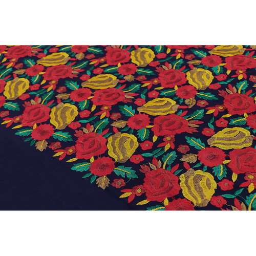پارچه مانتویی ربانی تکست هندی طرح سوزن دوزی 1-J 00116756