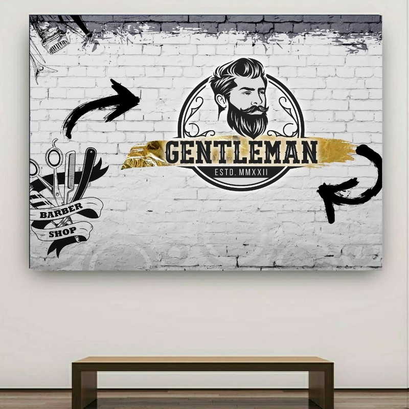 تابلو بوم طرح آرایشگاه مردانه مدل جنتلمن کد GR698