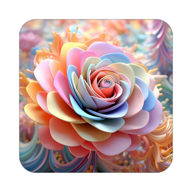 زیر لیوانی کاکتی طرح گل مدل mp19439