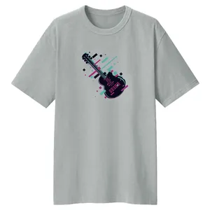 تی شرت لانگ زنانه مدل موزیک کد LL31 رنگ طوسی