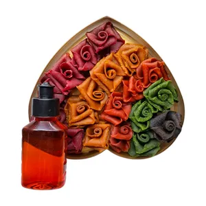 لواشک چند میوه گل رز به همراه سس ترش مدل قلبی - 500 گرم