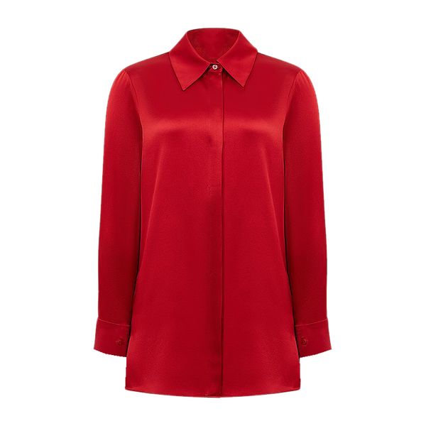 شومیز آستین بلند یقه برگردان زنانه مدل ساتن یلدا