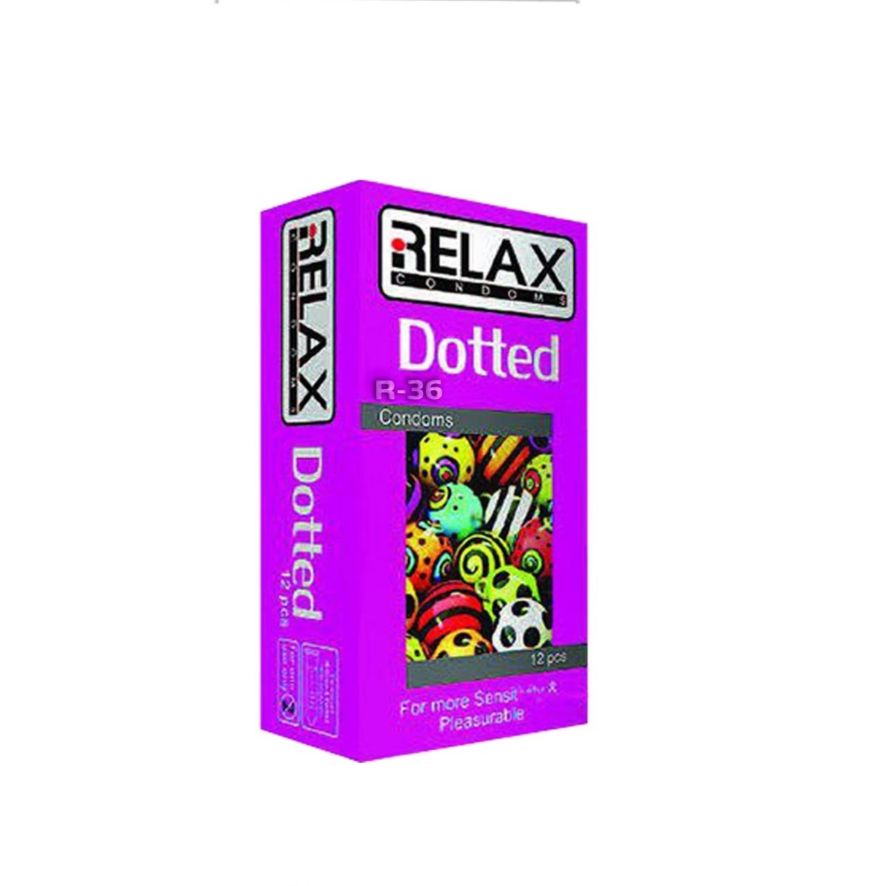 کاندوم خاردار ریلکس مدل DOTTED کد R37 بسته 12 عددی