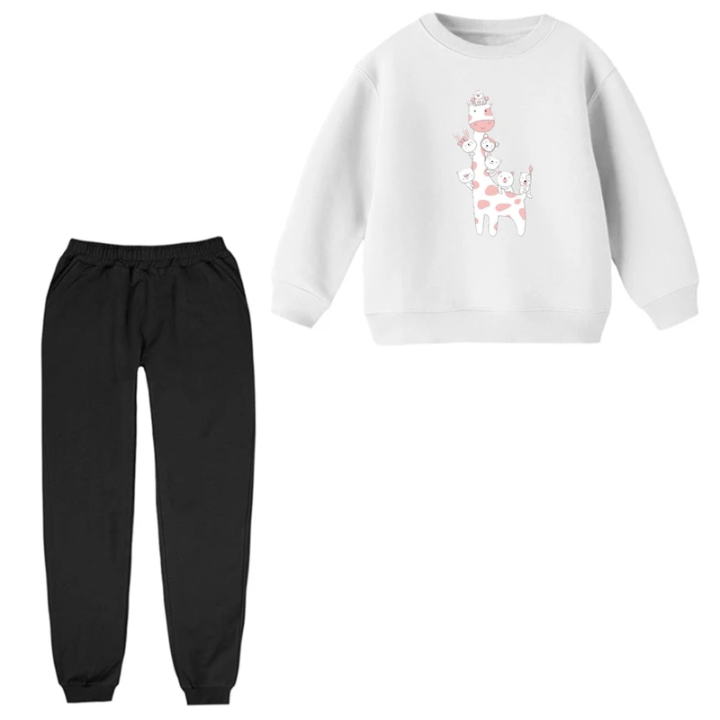 ست سویشرت و شلوار راحتی بچگانه مدل زرافه بامزه 