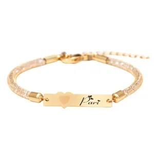 تخفیف دستبند بند و طلا 18 عیار زنانه لیردا مدل اسم پری کد 30309