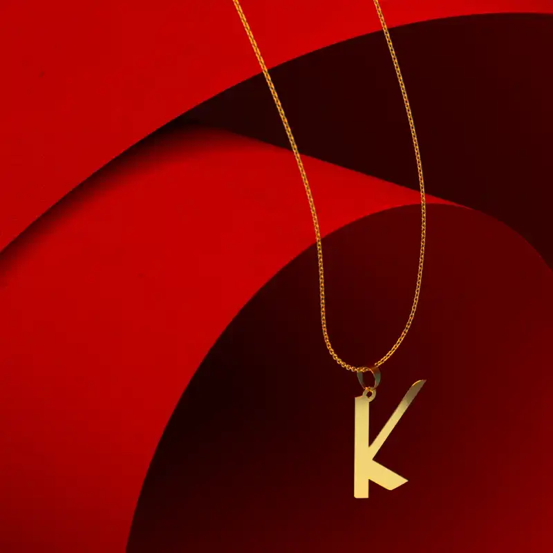 گردنبند طلا 18 عیار زنانه مدوپد مدل حرف K کد H3-1-1271