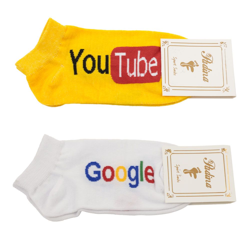 جوراب پادینا مدل گوگل و یوتیوب بسته 2 عددی -  - 1