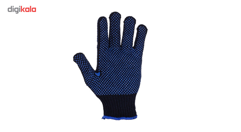 دستکش ایمنی بافتنی مدل دو رو خالدار