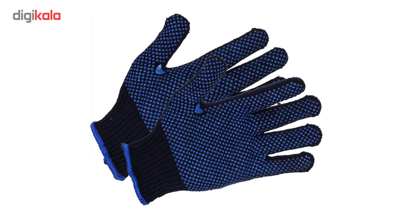 دستکش ایمنی بافتنی مدل دو رو خالدار