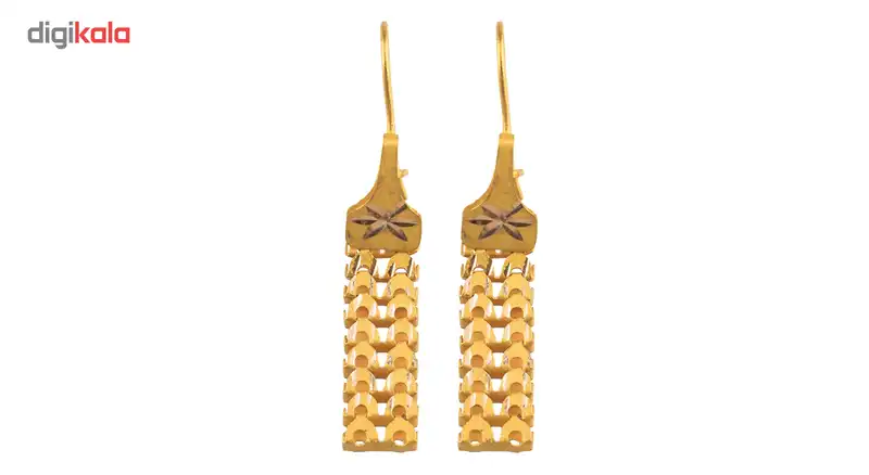 گوشواره طلا 18 عیار گالری طلاچی مدل آویز سورنتو دوردیف