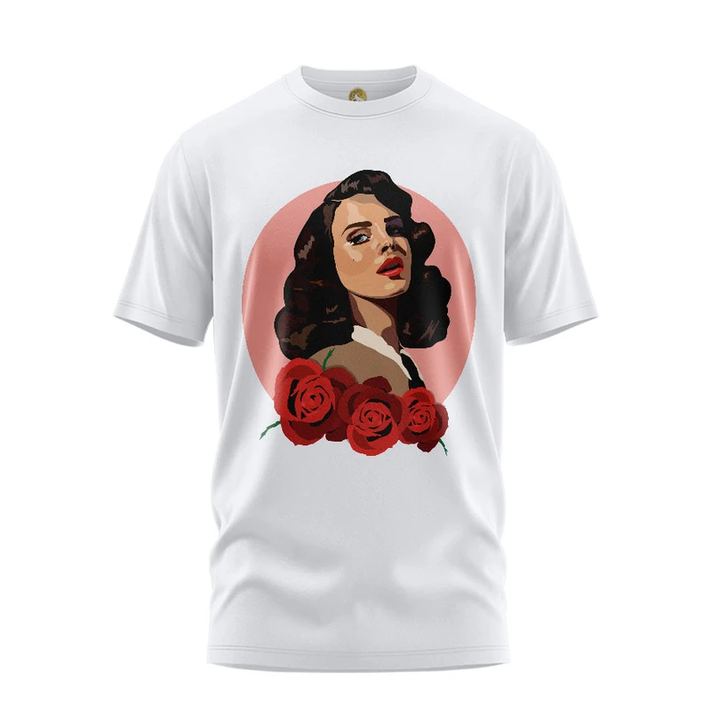 تی شرت آستین کوتاه زنانه هومرو مدل TW126 طرح لانا دل ری