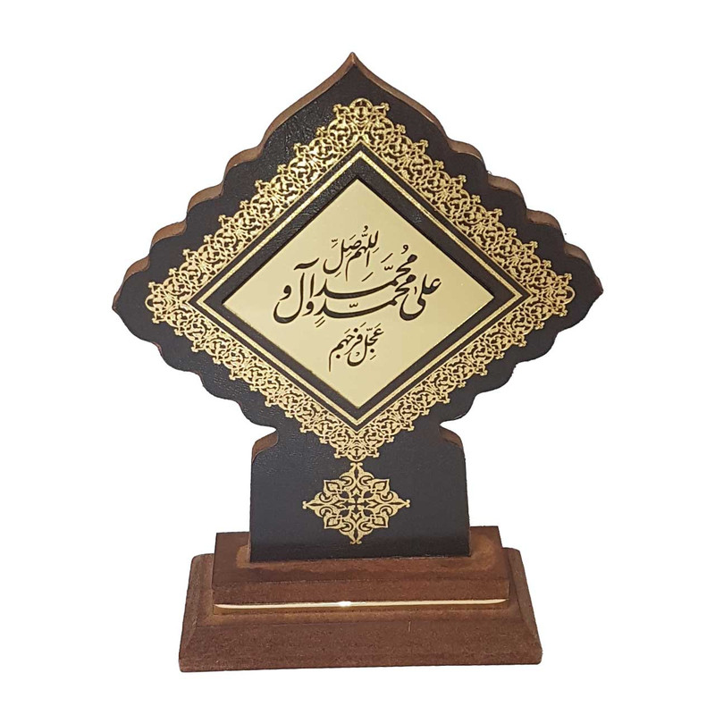 تندیس چوبی رنگین کمون مدل صلوات