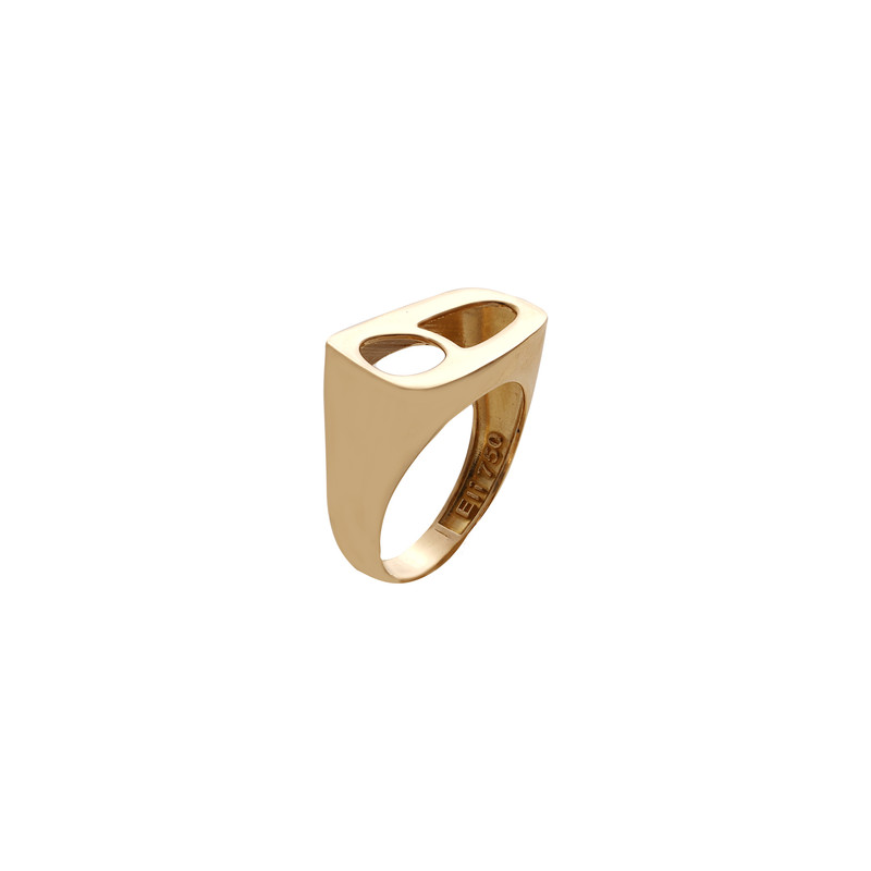 انگشتر طلا 18 عیار زنانه الی گالری مدل هـ نیمانی ظریف سایز 56