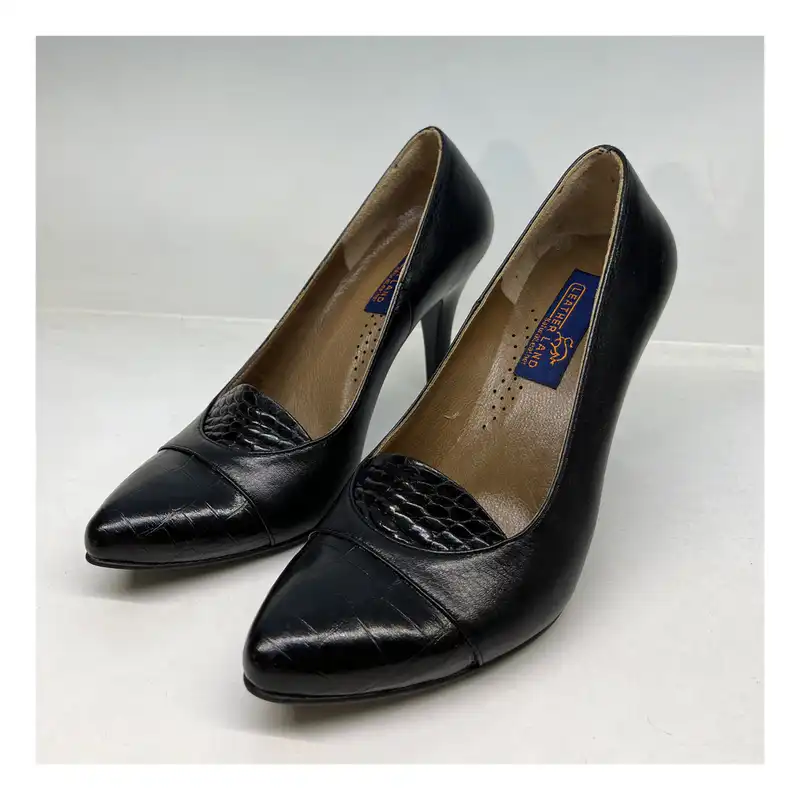 کفش زنانه سرزمین چرم کد 1393 رنگ مشکی