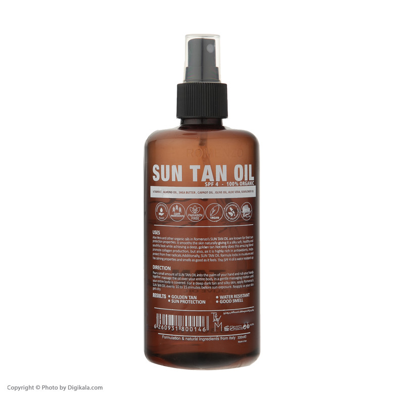 روغن آفتاب و برنزه رومنزو مدل Sun Tan حجم 330 میلی لیتر روغن آفتاب و برنزه رومنزو مدل Sun Tan حجم 330 میلی لیتر