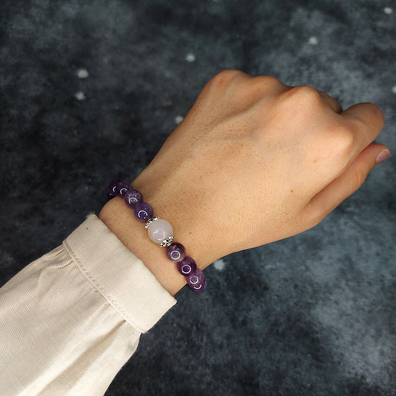 دستبند ناماسته مدل آمتیست و کوارتز کد 92 دستبند ناماسته مدل آمتیست و کوارتز کد 92