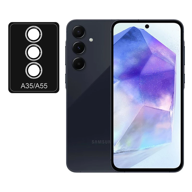 محافظ لنز دوربین فلزی آکوآرا مدل Glittery EZ مناسب برای گوشی موبایل سامسونگ Galaxy A35/A55