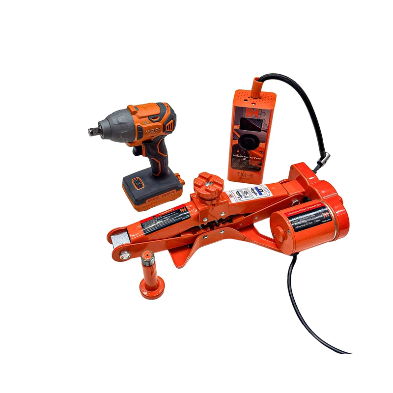 جک برقی، پمپ باد فندکی، بکس شارژی آنکور مدل Car-Kit مجموعه سه عددی