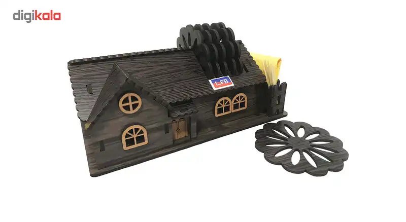 زیر لیوانی و قندان ایرسا مدل کلبه چوبی