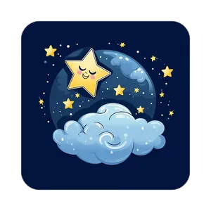 زیر لیوانی کاکتی طرح ماه و ستاره مدل mp53145