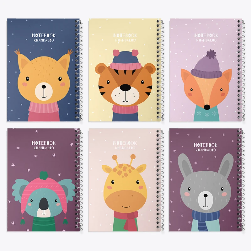 دفتر نقاشی 50 برگ خندالو طرح حیوانات بامزه کد 53 مجموعه 6 عددی