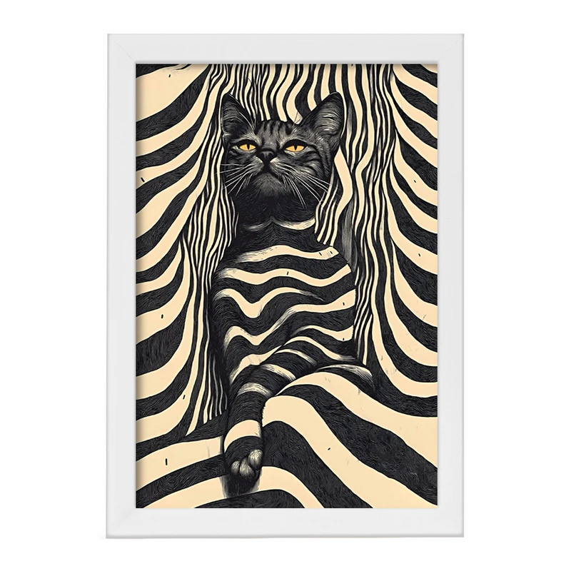 تابلو خندالو مدل گربه سیاه کد F10849