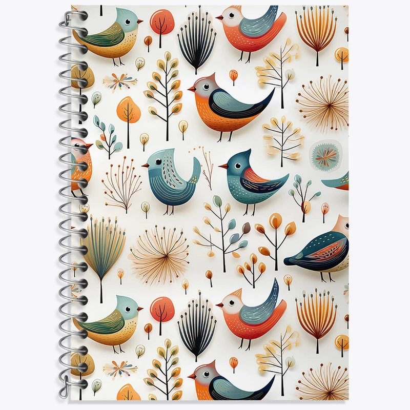 دفتر زبان 50 برگ خندالو مدل دو خط طرح پرنده کد N1145