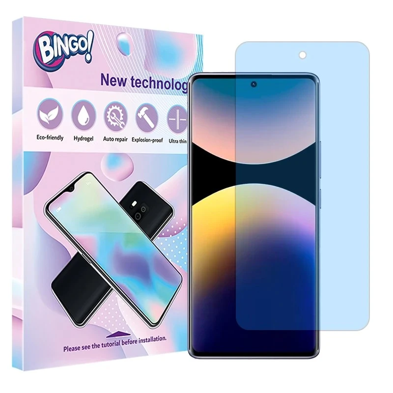 محافظ صفحه نمایش آنتی بلو بینگو مدل هیدروژلی مناسب برای گوشی موبایل شیائومی Poco M8 Pro