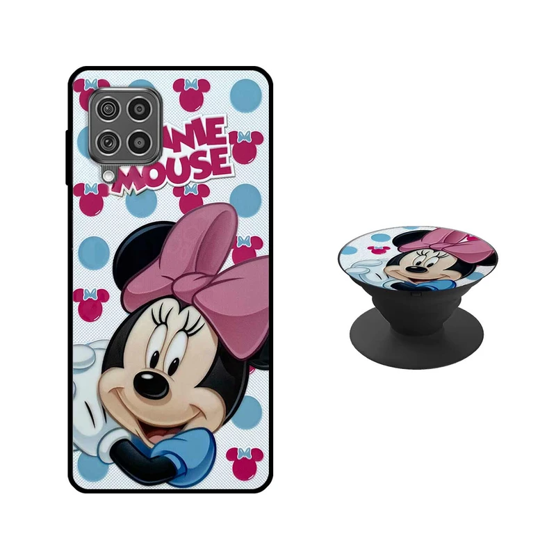 کاور دکین مدل Rikki طرح Smile مناسب برای گوشی موبایل سامسونگ Galaxy F62 / M62 به همراه پاپ سوکت 