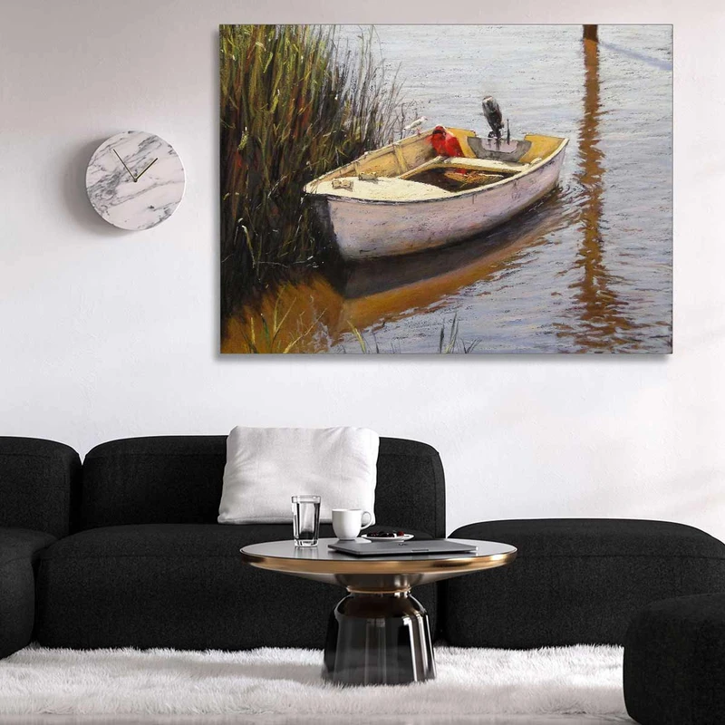 تابلو شاسی گالری استاربوی طرح قایق و رودخانه مدل هنری 342
