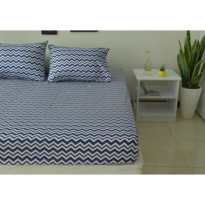 سرویس ملحفه بومرنگ مدل ZigzagC-90 یک نفره 2 تکه