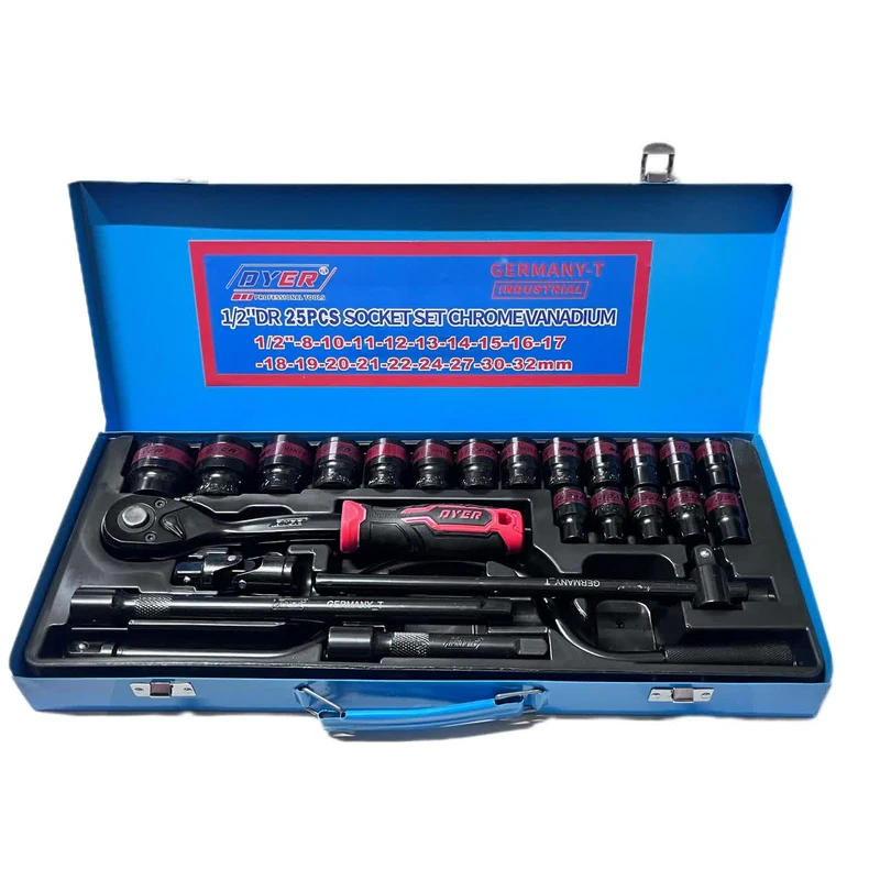 مجموعه 24 عددی ابزار دستی مدل آچار بکس ٍٍِِDYER مدل 25 عددی کد 1/2درایور
