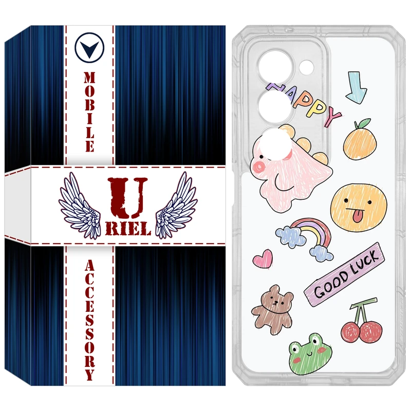 کاور یوریل مدل Clear کد 10 طرح نقاشی مناسب برای گوشی موبایل شیائومی Redmi 15 4G