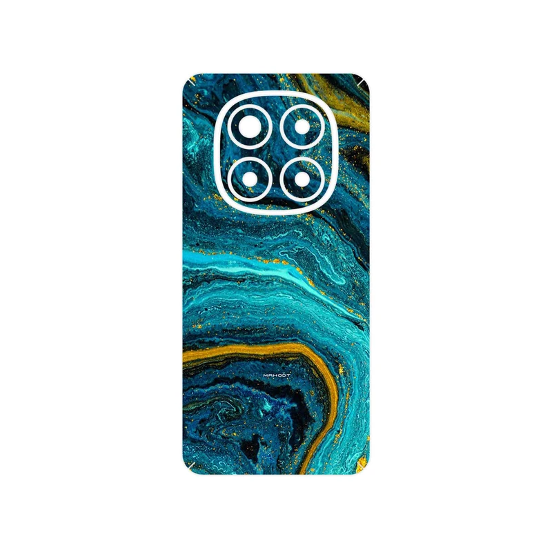 برچسب پوششی ماهوت مدل Turquoise marblewith golden streaks مناسب برای گوشی موبایل شیائومی Redmi Note 14 Pro 5G