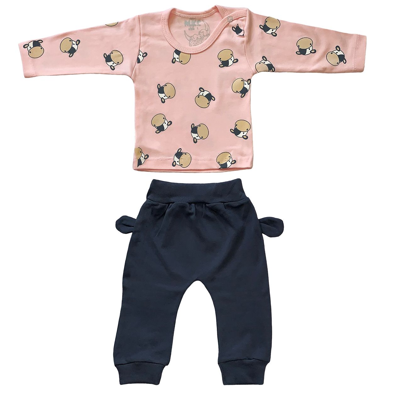 ست تی شرت و شلوار نوزادی طرح گاو کد FF-080 -  - 2