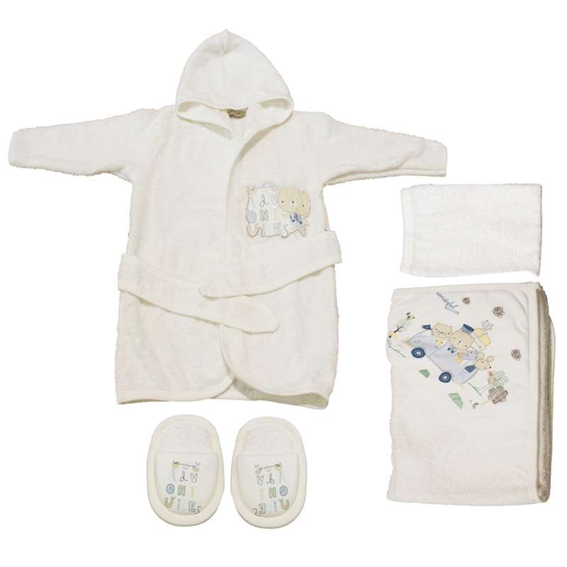 ست 4 تکه حوله نوزادی ببیتوف مدل 3237 سایز 1 سال