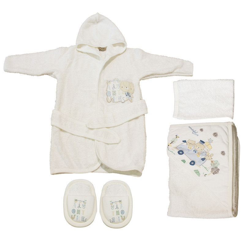 ست 4 تکه حوله نوزادی ببیتوف مدل 3237 سایز 1 سال