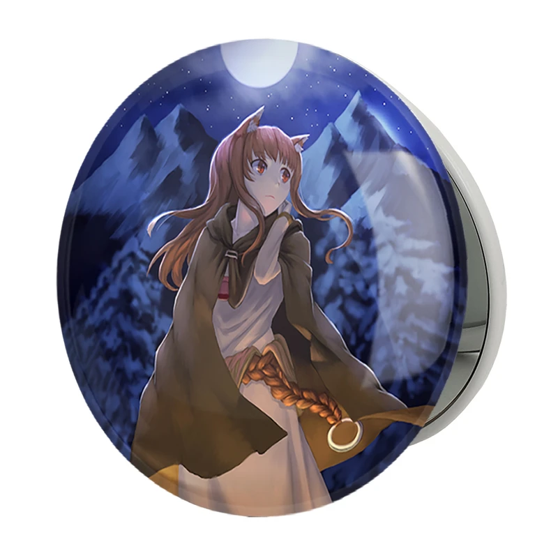 آینه جیبی خندالو طرح هولو انیمه ادویه و گرگ مدل تاشو کد 36103