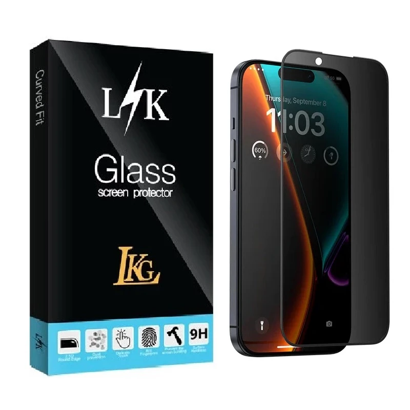 محافظ صفحه نمایش حریم شخصی ال کا جی مدل LKK مناسب برای گوشی موبایل اپل IPHONE 15 PLUS/15 PROMAX