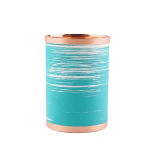 لیوان مسی مدل استوانه طرح خطی