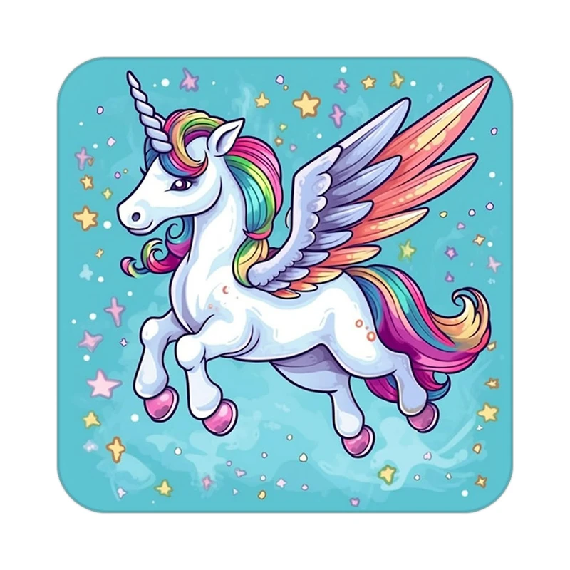 زیر لیوانی کاکتی طرح اسب تک شاخ و یونیکورن مدل mp29996