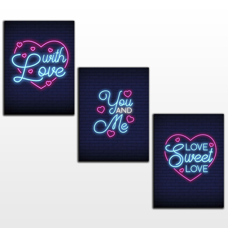 تابلو شاسی مدل قلب عاشقانه روز عشق کد LVE12 مجموعه سه عددی