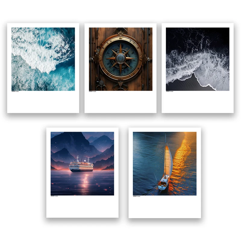 آویز تزیینی عرش مدل فانتزی دریا کد Asa930 مجموعه پنج عددی