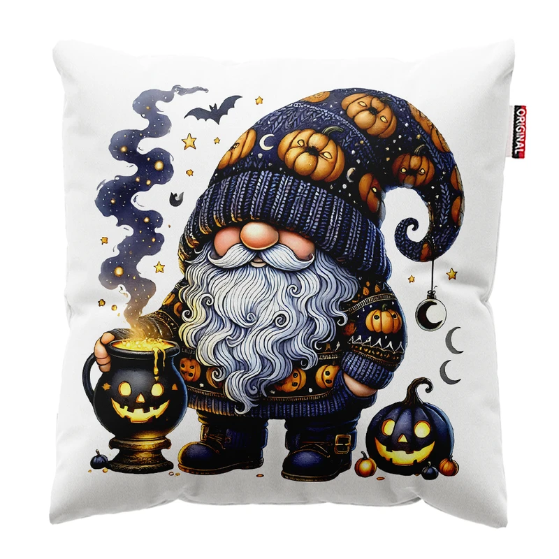 کوسن پاد آفرین مدل پاییز طرح بابانوئل کدوتنبل کد PK302315 سایز 30*30 سانتی متر