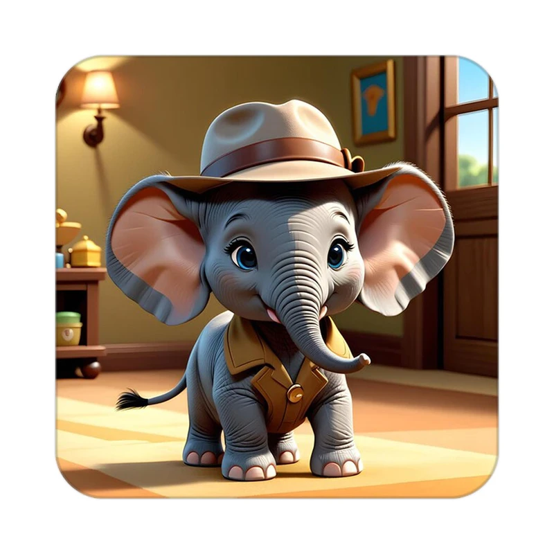 زیر لیوانی کاکتی طرح حیوانات کارتونی مدل mp28385