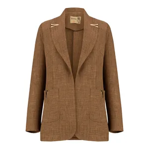 مانتو کتی زنانه السانا مدل سیرنگ کد 210451 رنگ دارچینی