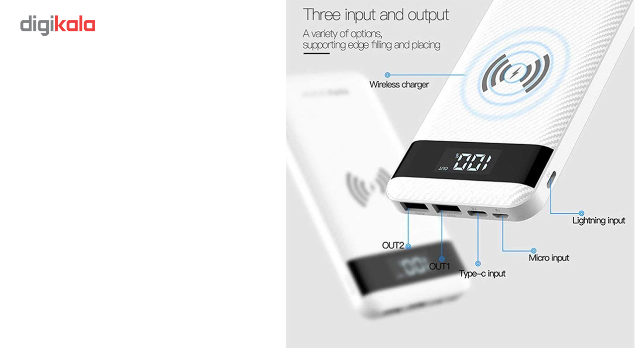 شارژر همراه بی سیم توتو مدل PBW01 با ظرفیت 10000 میلی آمپر ساعت