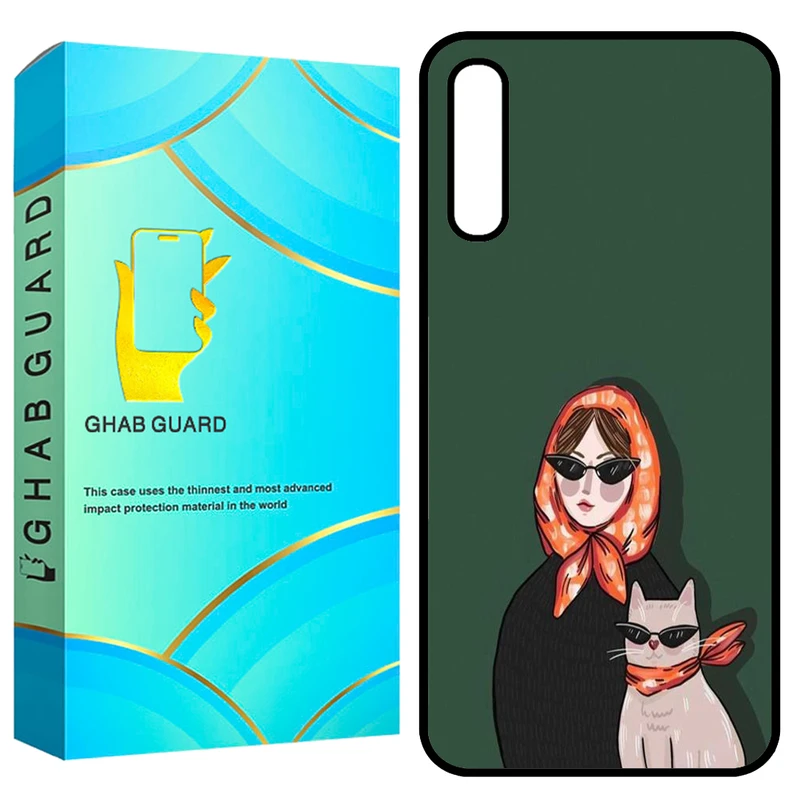 کاور قاب گارد طرح دختر و گربه مدل GCHPA50 مناسب برای گوشی موبایل سامسونگ Galaxy A50 / A50s / A30s 