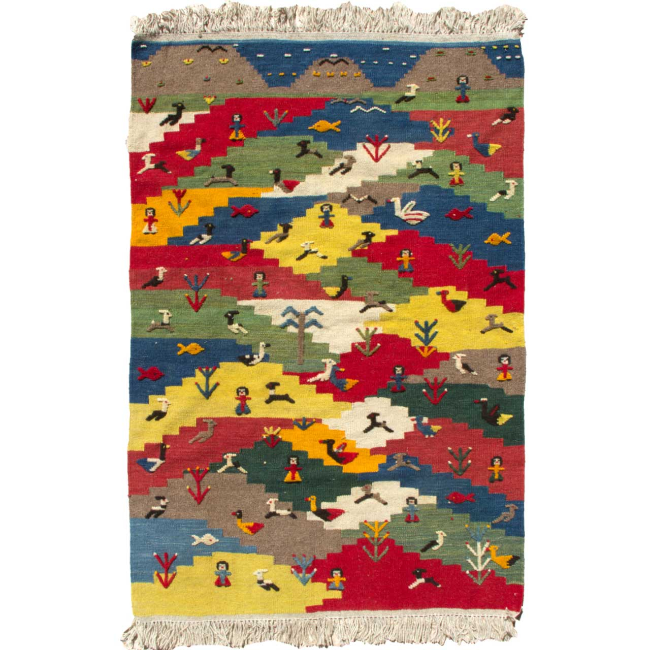 گلیم گبه دستبافت یک و نیم متری گالری سلام کد015