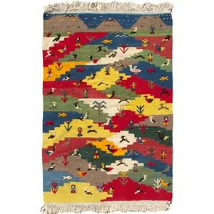 گلیم گبه دستبافت یک و نیم متری گالری سلام کد015